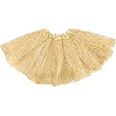 Newborn Infant Baby Professional 3 Layers Sequin Tutu Tulle Skirt (6-18month, Gold)