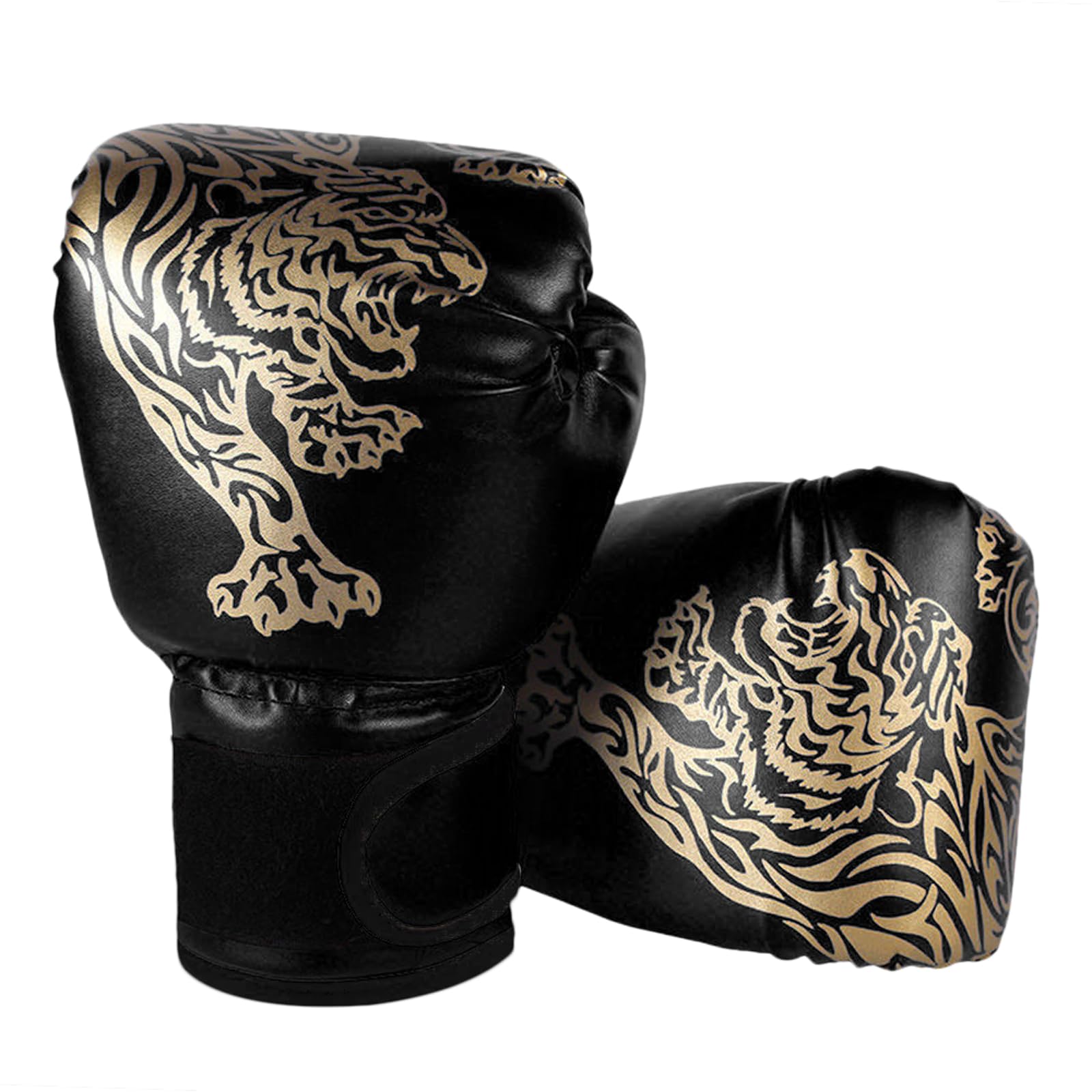 Hwtcjx Kids Punching Gloves, Childrens Boxing Gloves, 6 oz, PU, for Boxing Training, Age 3-12 (Black)