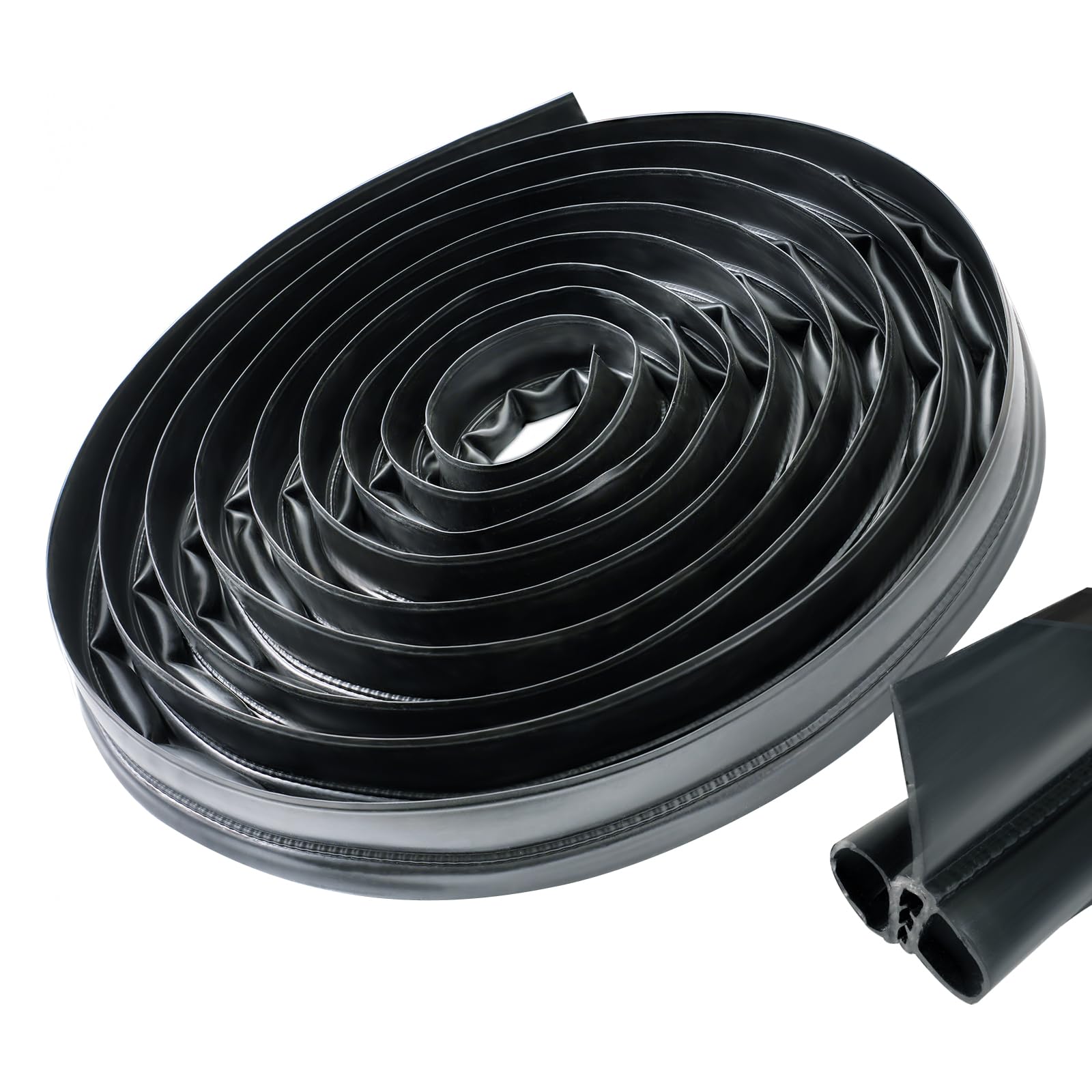 Photo 1 of 018-478 RV Double Bulb Slide Out Seal, 2 Inch Width x 2.25 Inch Height x 28 Feet Long Black Rubber RV Slide Seal Wiper Replacement Weather Stripping