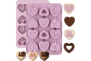 Heart Chocolate Molds, 3D Chocolate Candy Moulds Sweet Love Fondant Cookie Molds for Holiday Valentines Day, Candy, Fudge, Ca