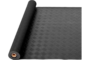 ybaymy 3MM Garage Floor Mat 100x300cm Rubber Floor Matting Roll 5 Stripes Heavy-Duty Rubber Sheet Anti-Slip Floor Protection 