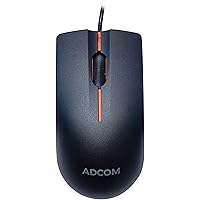 Adcom AD-12526 USB Wired 3D Optical Mouse (Black/Orange)