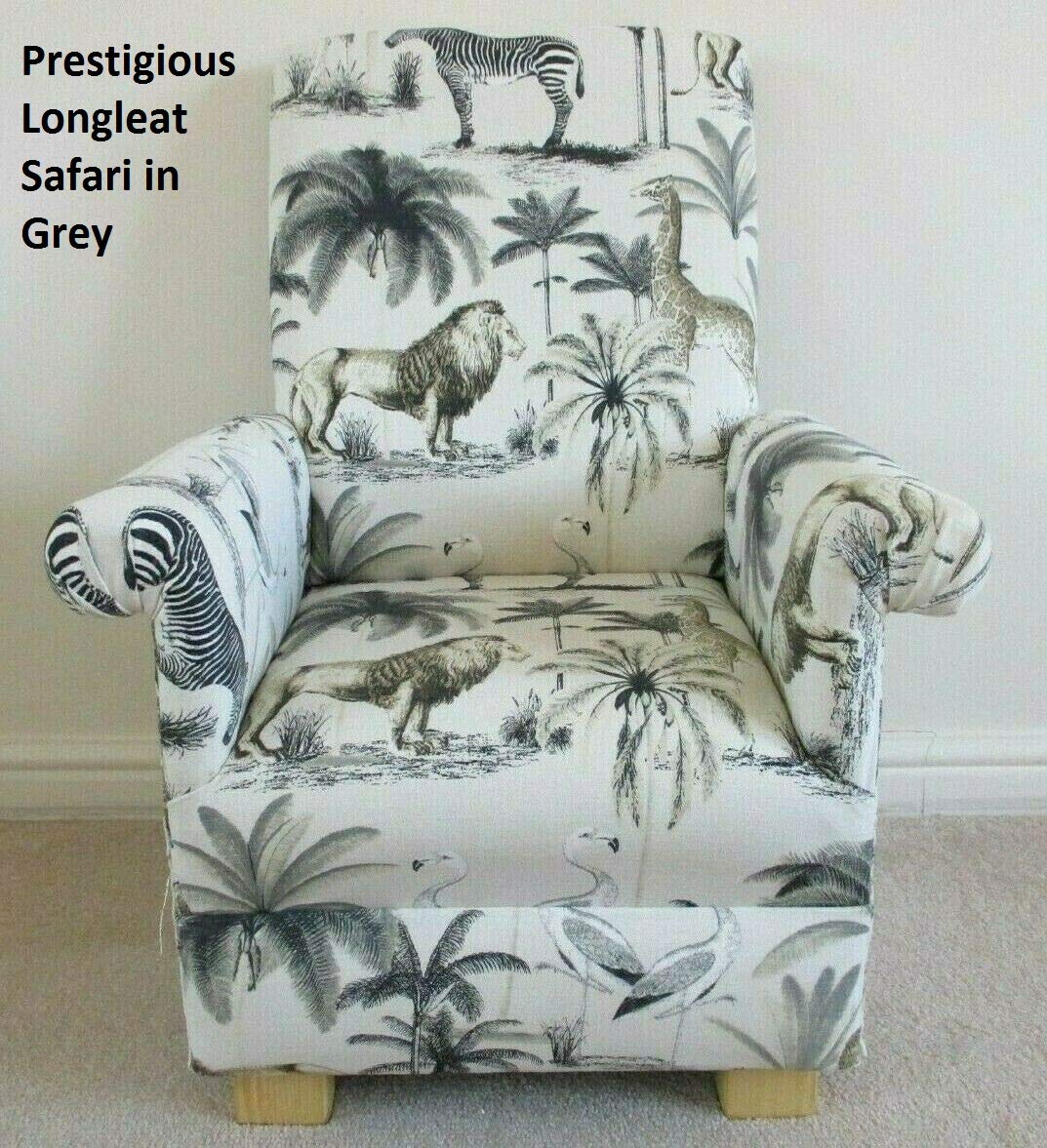 Kids Chair Prestigious Longleat Safari Animals Fabric Children S Armchair Grey Amazon Co Uk Handmade