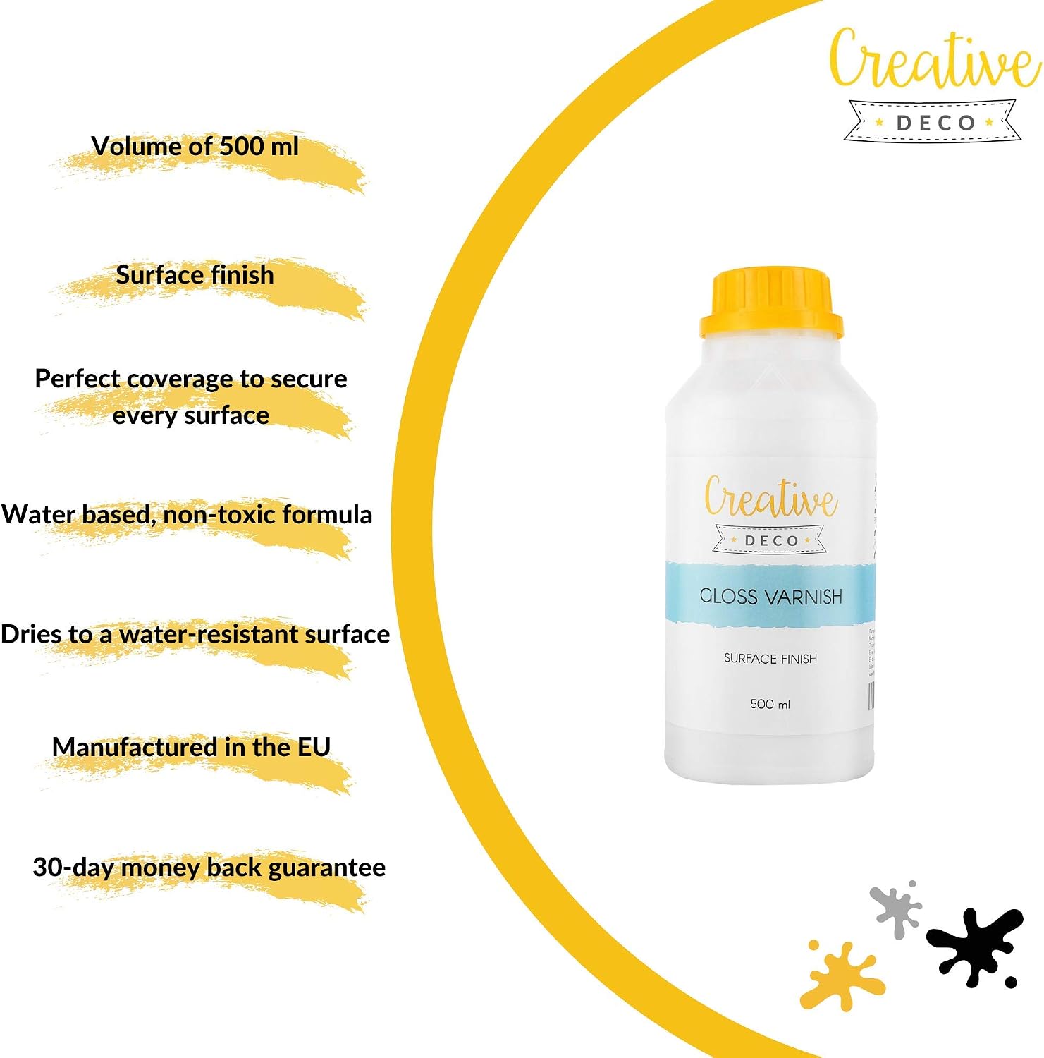Creative Deco Acrylic Gloss Varnish, 500 ml - Image 5