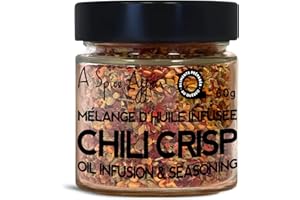 A Spice Affair's Chili Crisp Oil Infusion & Seasoning | Mild–Medium Heat Crushed Flakes for Everyday Cooking | All-Natural, N