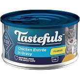 Blue Buffalo Tastefuls Chicken Flaked Wet Cat Food, 3 oz, 4 ct | Real Chicken First, Entr&eacute;e in Gravy, No Chicken By-Product, Corn, Wheat, or Soy