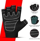 WFX Tough Fingerless Performance Gloves Padded Palm Half-Finger Large Black view 2
