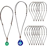 Beadthoven 30pcs Rope Necklace Cord Adjustable Double Knotted Necklaces String 1.5mm Rope Chain Choker with Metal Ring for Hanging Pendants Jewelry Making Brown Cord Necklace for Men Women