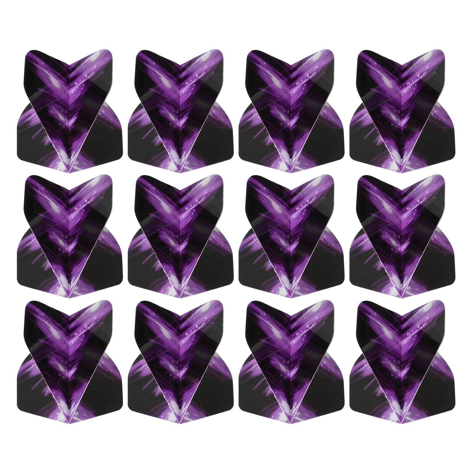 PATIKIL Dart Flights, 12 Pack PET Standard Darts Accessories Replacement Parts for Soft Tip Steel Tip, Black, Purple