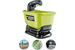 HIPOKE Seed Spreader for RYOBI ONE+ 18V Li-ion Ni-CD Ni-MH Battery, Handheld Spreader for Grass Seed, Fertilizer, Salt and Ice Melt, Available Year-Round, Holds up to 8,000 sq. ft. (Battery Not Included)