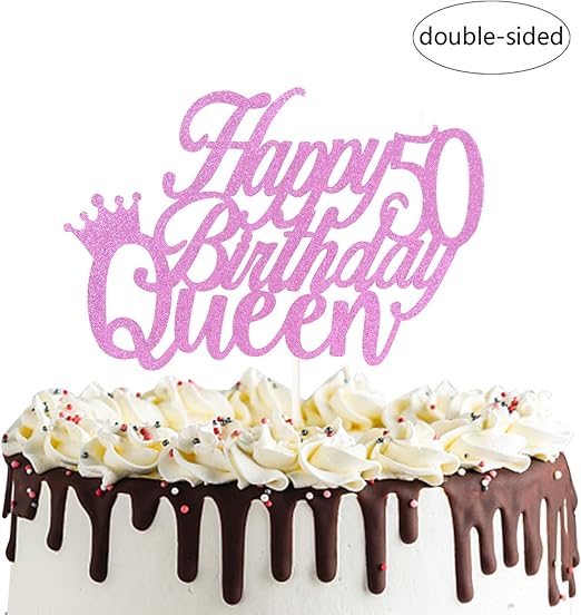 Amazon Com Happy 50th Queen Birthday Cake Topper Cheers To 50