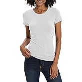 Urban CoCo Women's Short Sleeve Slim Fitted T-Shirts Basic Ribbed Casual Summer Tops