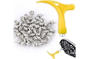 UCNEMOUS 50Pcs 3/16 Inch Track and Field Spikes Shoes Spike Replacements Hard Steel Pyramid Track Spikes for Sprint Sports Short Running Cross Country, Include Spike Wrench