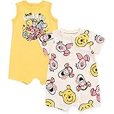 Disney Winnie the Pooh Baby Romper 2 Pack Newborn to Infant Sizes (Newborn - 24 Months)