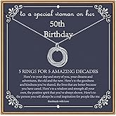 IEFLIFE Birthday Gifts for Women, Sterling Silver Chain Birthday Necklaces, 40th 50th 60th 70th 80th 90th Birthday Necklace, 40 50 60 70 80 90 Years Old Birthday Gifts, 4 5 6 7 8 9 Decade Birthday Jewelry for Women