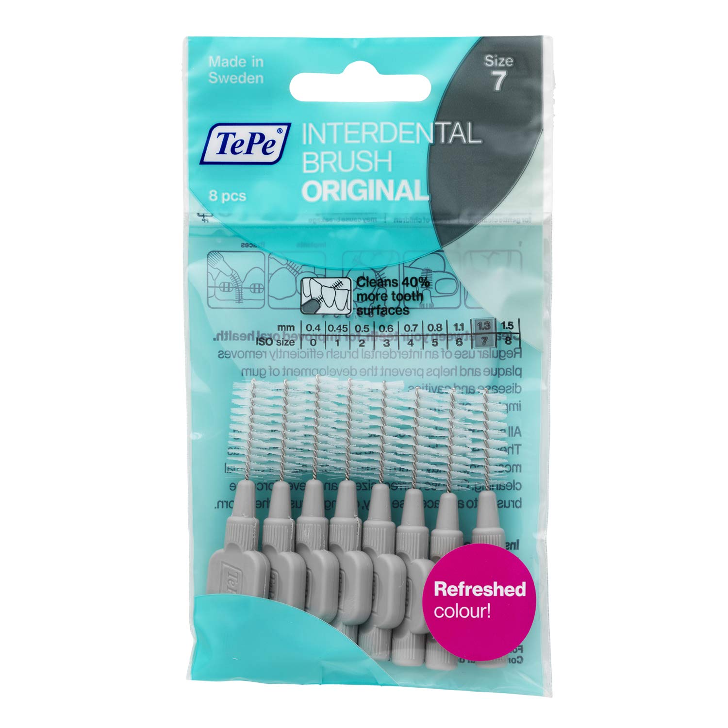 TePe Interdental Brushes Grey Original (1.3mm Size 7) / Simple and