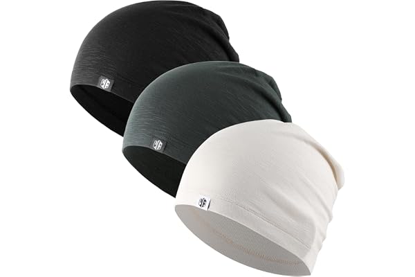 WTACTFUL 3-Pack Slouchy Beanie Skull Cap for Men & Women - Breathable & Sweat Wicking for All-Day Wear