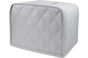 BOHUIZ Toaster Cover 2 Slice, Cotton and Linen Quilted Toasters Covers Toasters Dusts Cover Universal Size Toaster Dust Covers for Small Kitchen Appliances Dust and Fingerprint (Gray)
