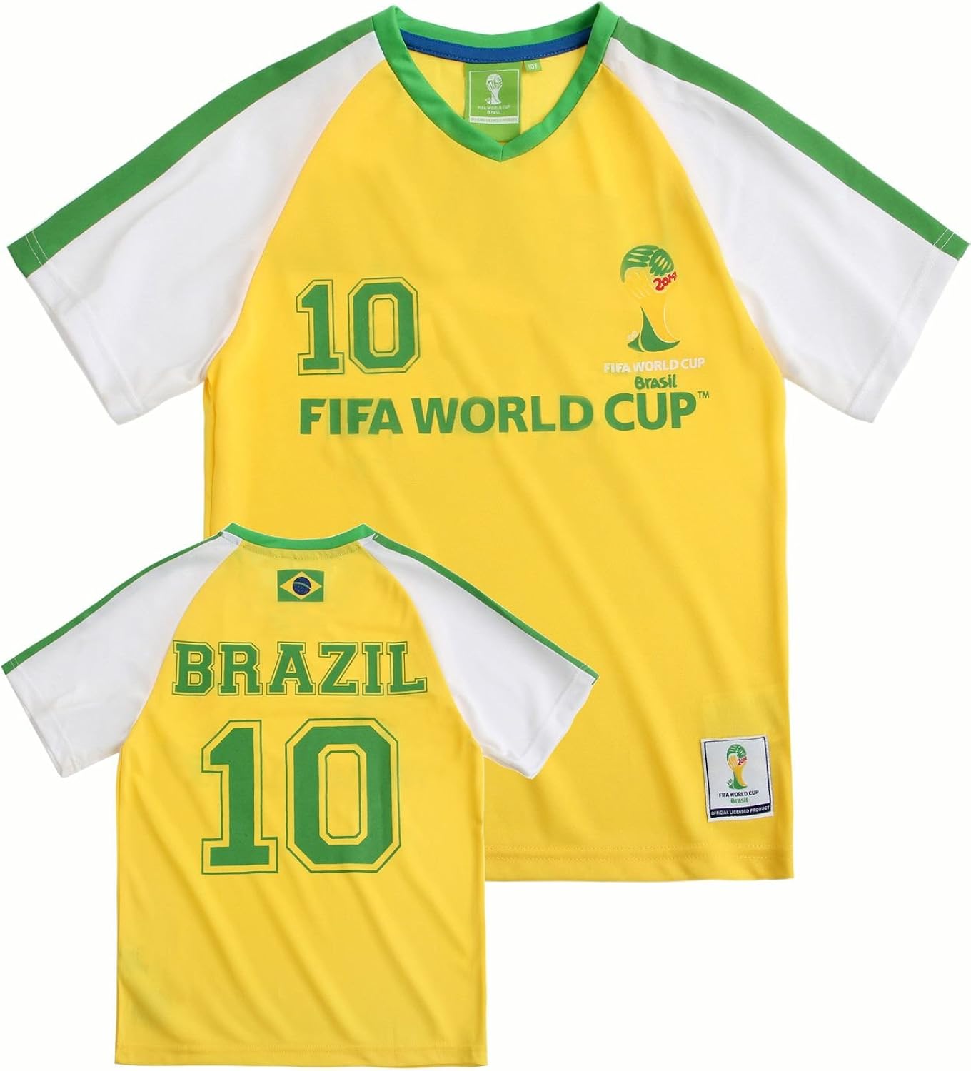 Coupe du Monde de la FIFA Brésil 2014 (TM) TeeShirt, Brazil 128176 Jaune Amazon.fr Vêtements