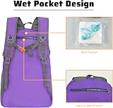 MAXTOP 50L Ultra Lightweight Packable Backpack Wet Pocket Foldable Rucksack view 6