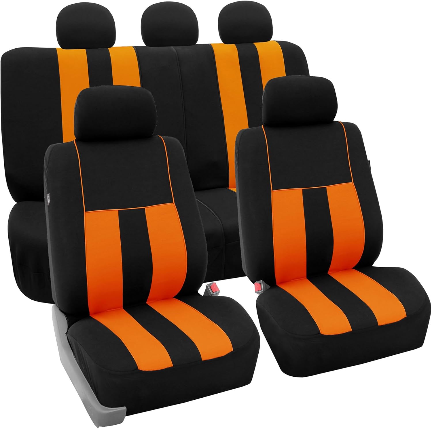 FH Group FB036ORANGE115 Seat Cover (Airbag Compatible and Split Bench