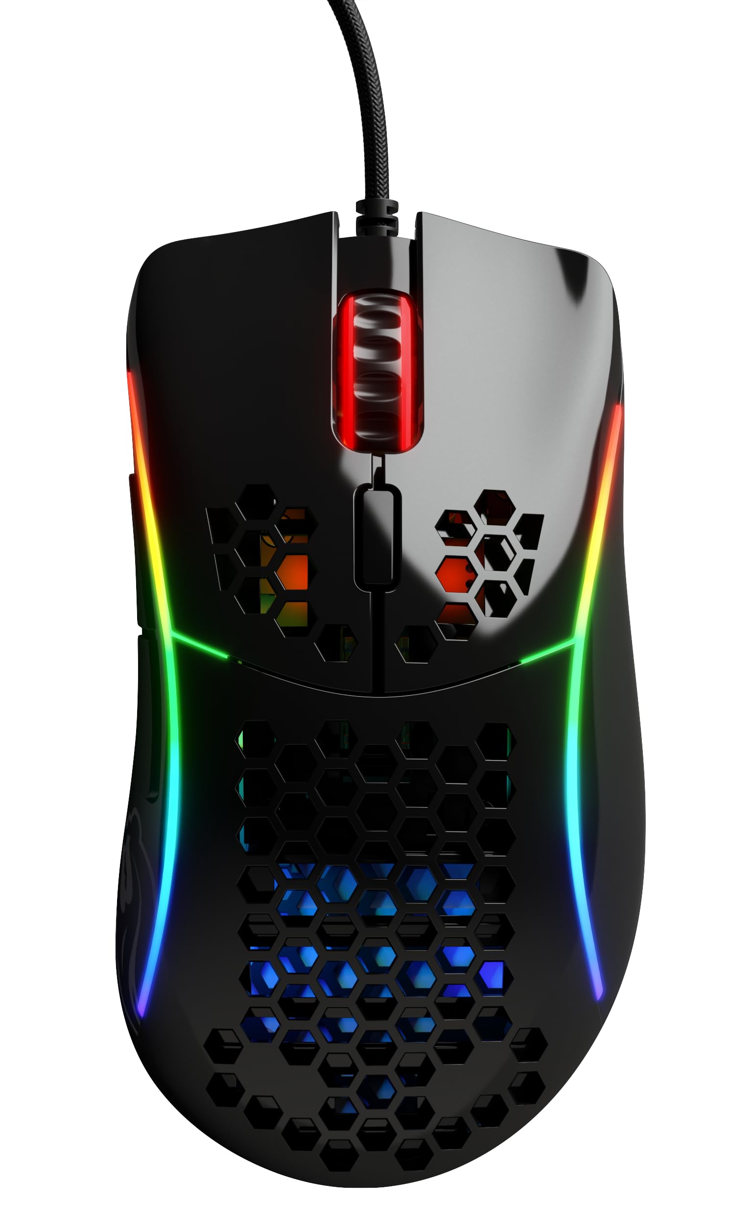 GLORIOUS Gaming Model D- (Small) Bedrade Gaming Muis - 61g Superlicht Honingraat Ontwerp, RGB, Ergonomisch, Pixart 3360 Sensor, Omron Schakelaars, PTFE Voetjes, 6 Knoppen - Glanzend Zwart 2