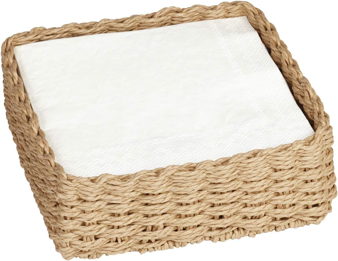 IHR Paper Napkin Holder Wicker Rattan Style Luncheon Napkin Amazon.co.uk Kitchen & Home