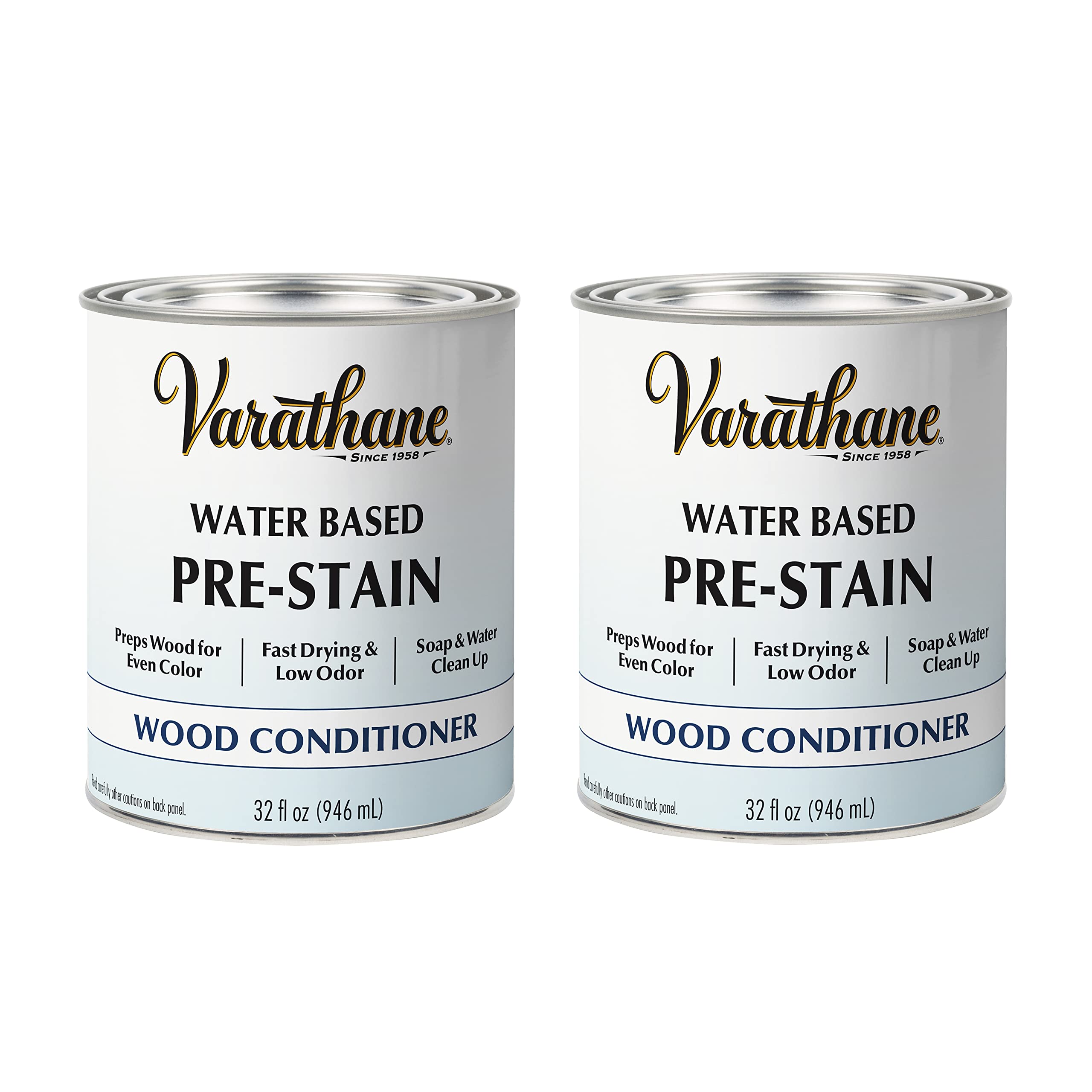 Photo 1 of Varathane 381123-2PK Water Based Pre-Stain Wood Conditioner, Quart, 2 Pack