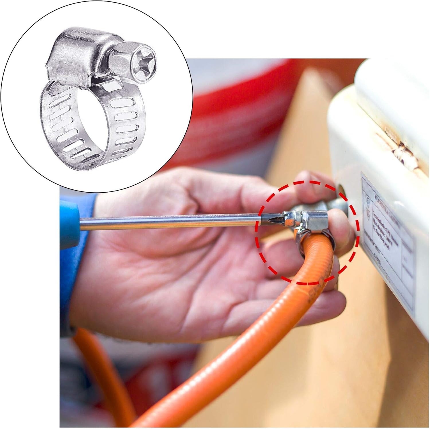 Hose Clamp 24pcs Adjustable Jubilee Clip 13-19mm Pipe Tube Clamps Stainless Steel Worm Drive Clips for Household Securing Cable Fuel Lines - Image 5