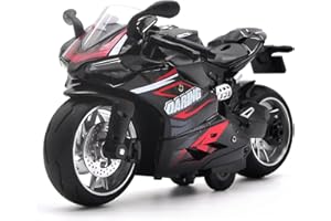 CYYSFIVQZ Toy Motorcycle,Pull Back Motorcycle Toy with Sounds and Lights,1:12 Scale Motorcycle Model Toy for Kids, Pull Back Vehicle for Age 3+ Year Old Birthday Christmas Party Supplies (Black)