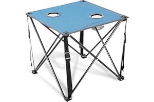 ARROWHEAD OUTDOOR 26” (66cm) Heavy-Duty Portable Camping Folding Table, 2 Cup Holders, Compact, Square, Carrying Case Included, Steel Frame, High-Grade 600D Canvas, USA-Based Support