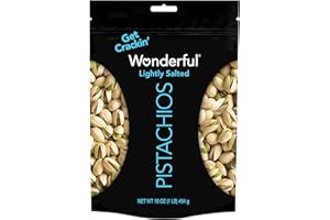 Wonderful Pistachios In Shell, Lightly Salted Nuts, 16 Ounce Resealable Bag, Protein Snacks, Gluten Free, Healthy Food, Office Snacks