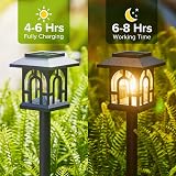 BUCASA Solar Lights Outdoor Garden 6 Pack Warm White Pathway Lights view 4
