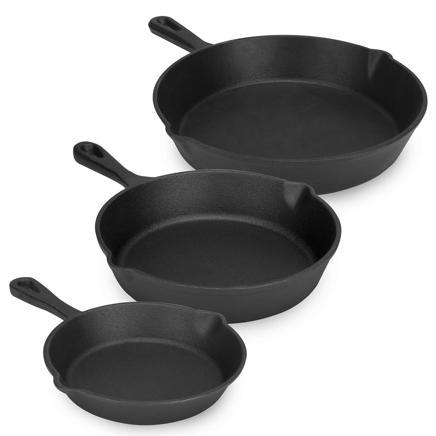 Juego de 3 sartenes de hierro fundido | Sartenes Antiadherentes ...