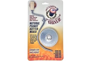 HIC KITCHEN Grandpa Witmer's XL Old Fashioned Natural Peanut Butter Mixer, Model 300, For 16-Ounce Jars, 2.75-Inch Lids - Made in USA, BPA-Free, Self-Cleaning, Mess-Free Oil Stirring