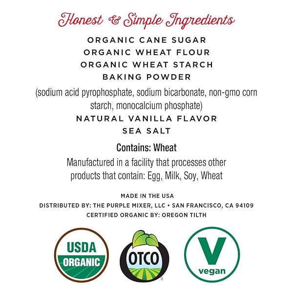 MISS JONES BAKING ORGANIC YELLOW CAKE AND CUPCAKE MIX, NON-GMO, VEGAN-FRIENDLY, MOIST AND FLUFFY: VANILLA (PACK OF 1)
