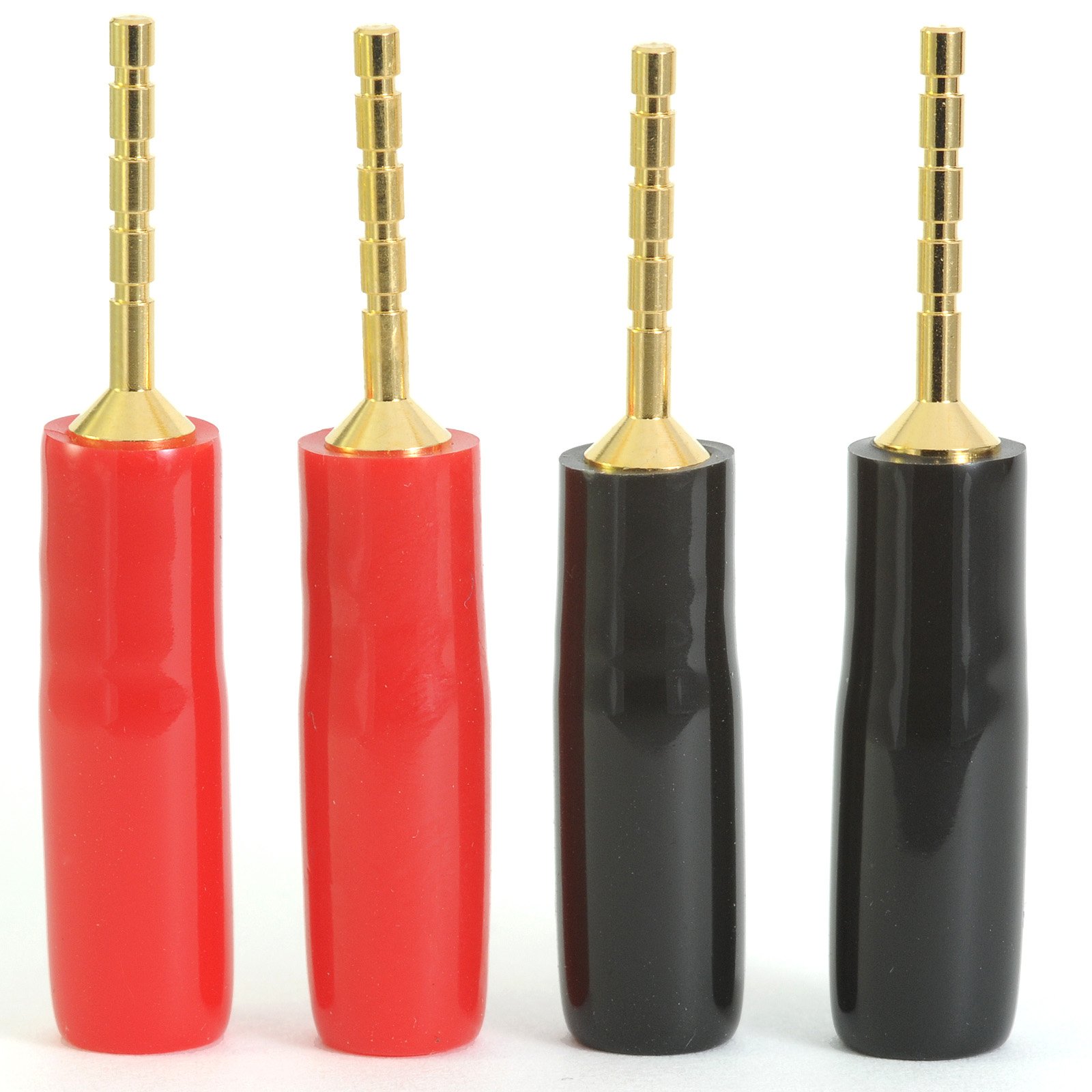 4 Speaker Pin Connectors - Gold Plated 2mm Banana Plugs with Screw Cable Terminal PINCON01