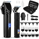 Soonsell Hair Clippers for Men,Professional Barber Clippers and Trimmer Set,Mens Cordless Hair Clipper for Barber,T-Blade Trimmer Set