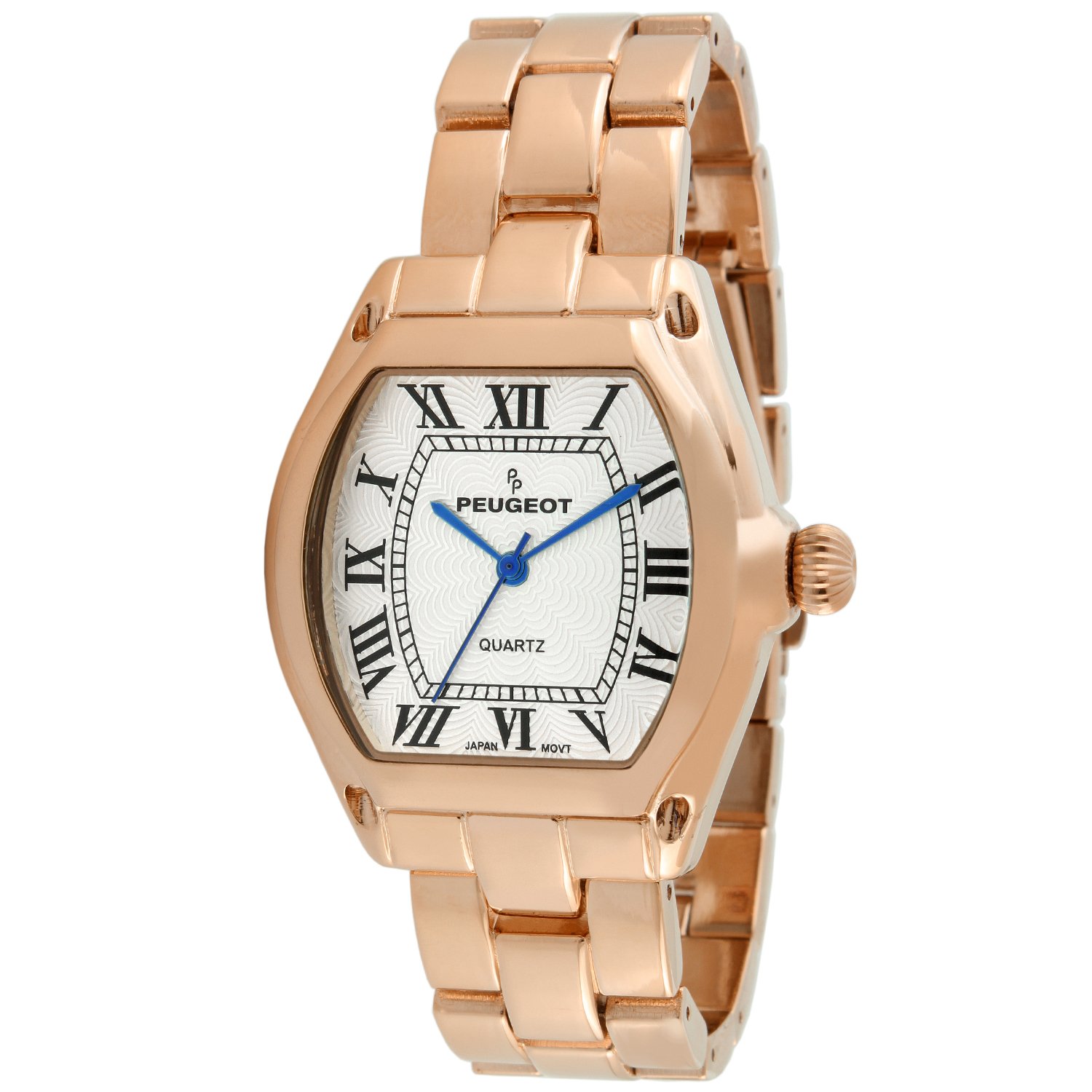 Peugeot Women's Tank Dress Watch with Bracelet & Roman Numeral Dial, Rose Gold, L, Dress Watches