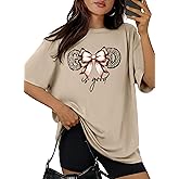 Christian Shirts for Women Oversized Crewneck Religious Faith Graphic Tees Short Sleeve Loose Vintage God is Good T Shirts