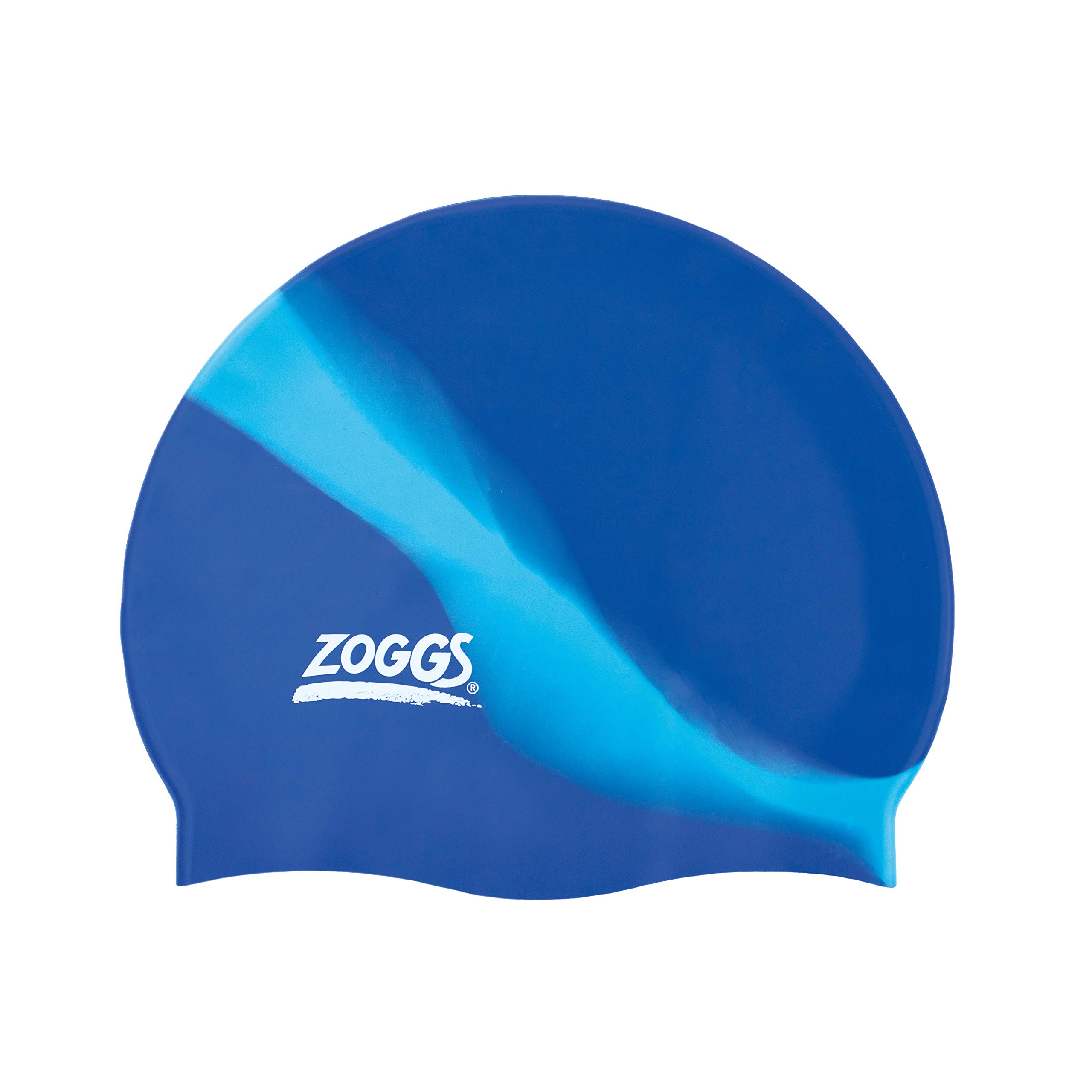 Zoggs Unisex Adult Silicone Multicolour Swimming Cap - Blue/Light Blue, One Size