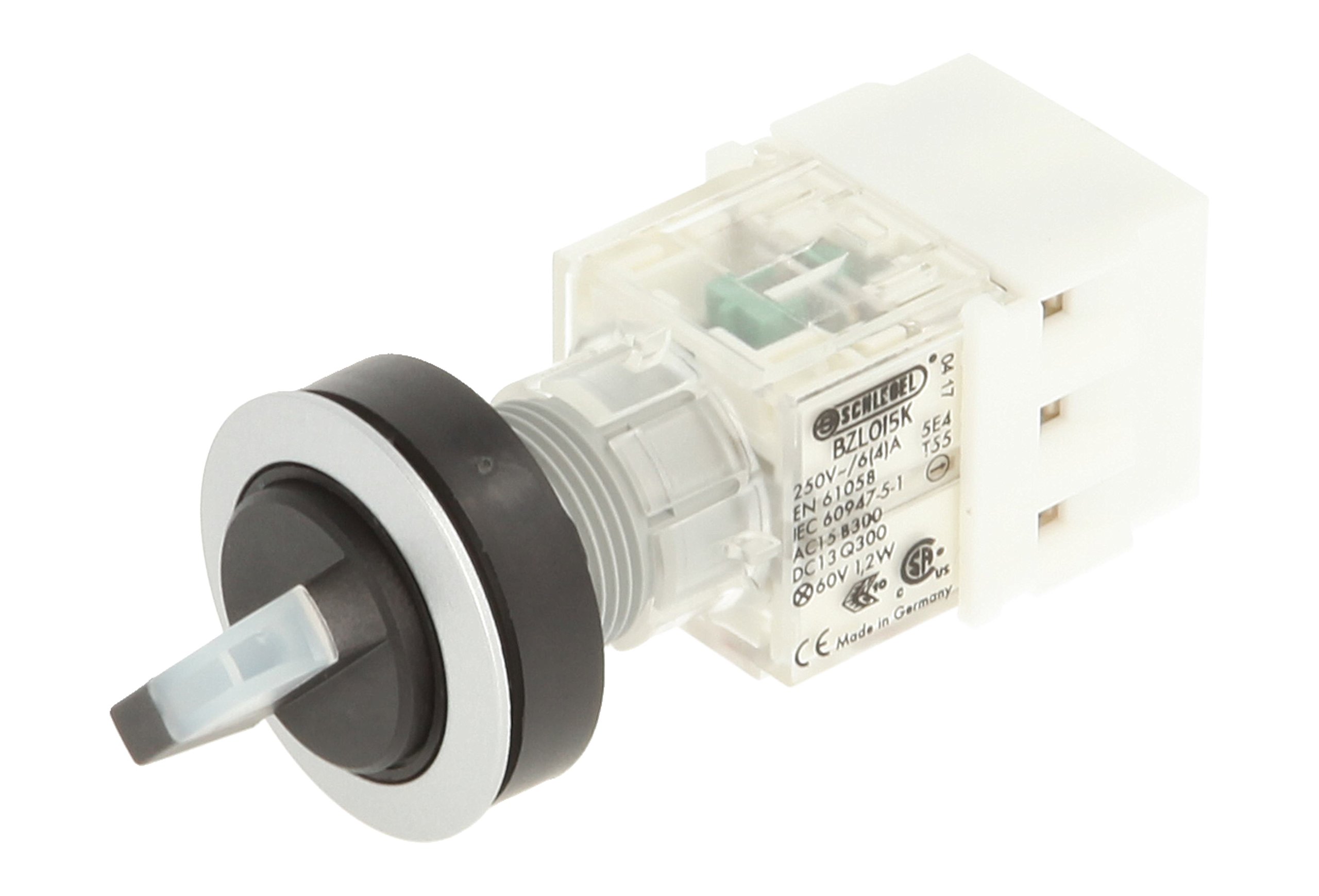 selector, rastend, Club 23.001.131 2 Positions Momentary Contact Transmitter 1 Closer + 1 opener with Bulb Socket t5,5 K LED 24 V, SCREW TERMINAL, Clear/Silver (Pack of 2)