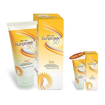 Sunprotek Sunscreen Gel With Spf 50+ Ideal For All Types Of Skin Travel Pack 100gm + 10gm
