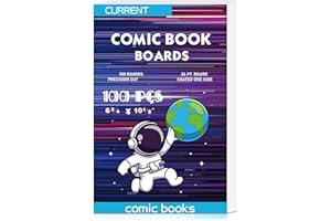 YSCare 100 Current Size Comic Book Boards - Acid-Free Backing, Thick and Durable for Regular Comics Archival (White)