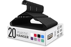 Utopia Home Plastic Hangers - Clothes Hangers for Coat, Shirts,Trouser - Suit Hangers for Space Saving - Durable and Slim Han
