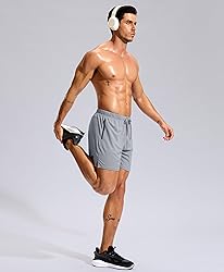 Pudolla Men's Workout Running Shorts with Zipper