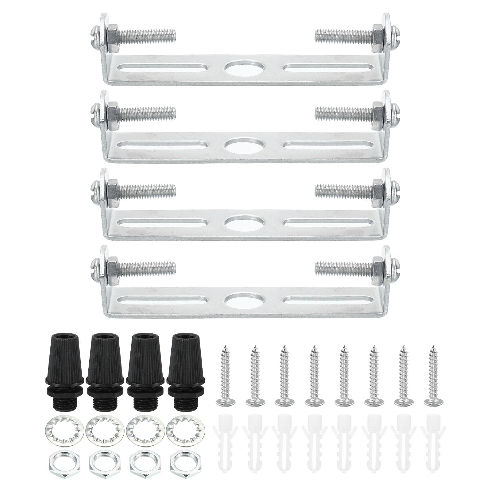 PATIKIL 75mm Ceiling Light Plate Kit, 4 Set Light Fixture Mounting Bracket Plate Steel Crossbar for Home Office Pendant Wall Light, with Screw Washer Nut
