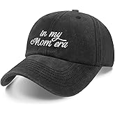Gifts for Mom Birthday Mama Boy Mom Hat Embroidered in My Mom Era Baseball Caps for Women Wife New Mommin Adjustable Comfortable Well Outfit Grey