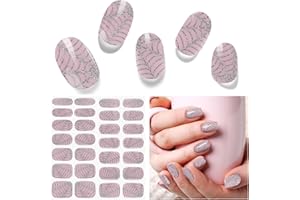 DUKASOU Halloween Semi Cured Gel Nail Strips, Spider Web | 28pcs Real Nail Polish Art Stickers/Wraps, Includes Prep Pads, Nail File & Wood Stick, Sticker Nails for Halloween Decoration