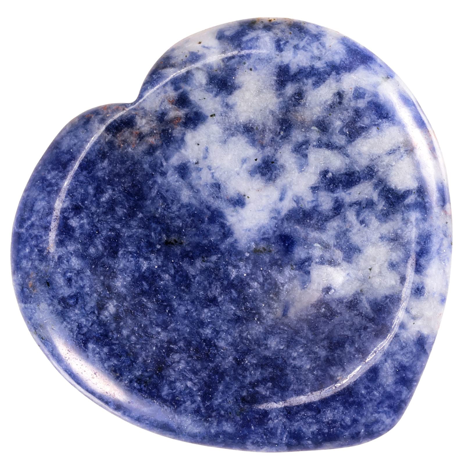 Nupuyai Blue Dot Stone Heart Thumb Worry Stone, Healing Crystal Pocket Palm Stone for Anxiety Stress Relief Reiki Therapy